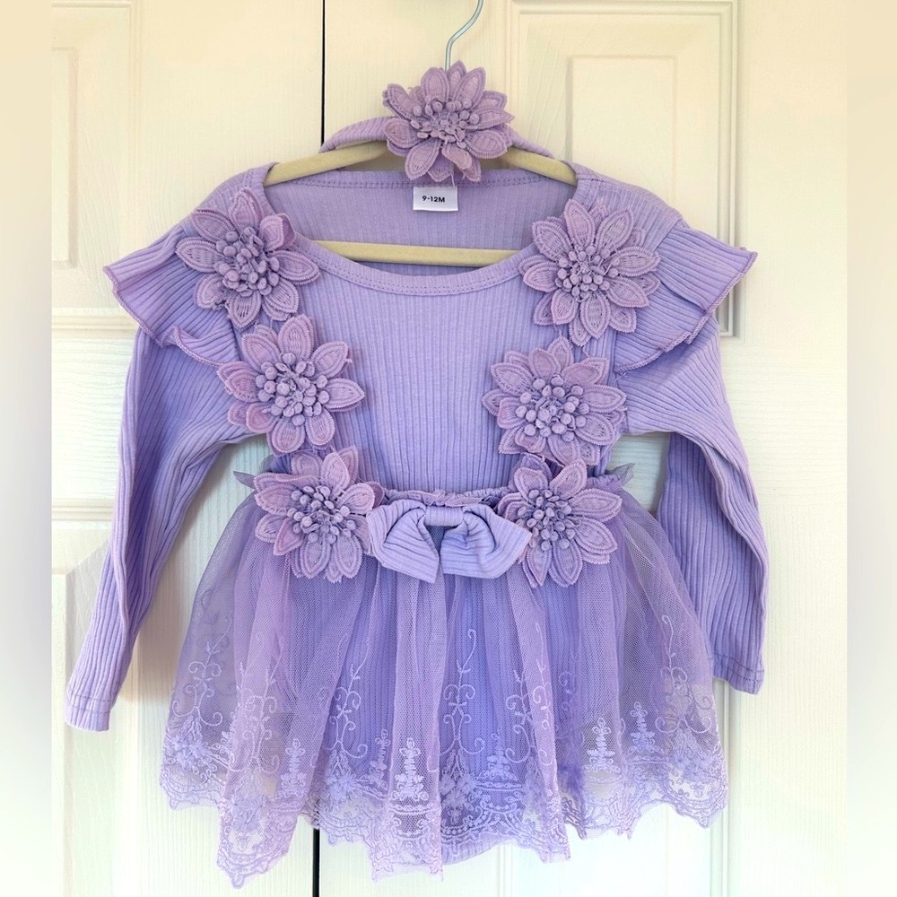 9-12 month baby girl tulle birthday cake smash photo dress. New without tags.